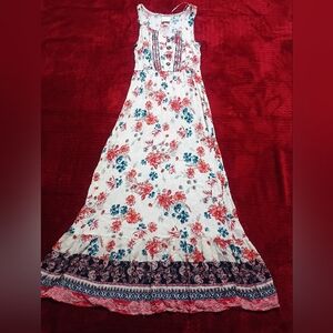 Knox Rose Floral Maxi Dress in Cream and Red